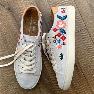 Soludos x Anthropologie Embroidered Suede Sneakers